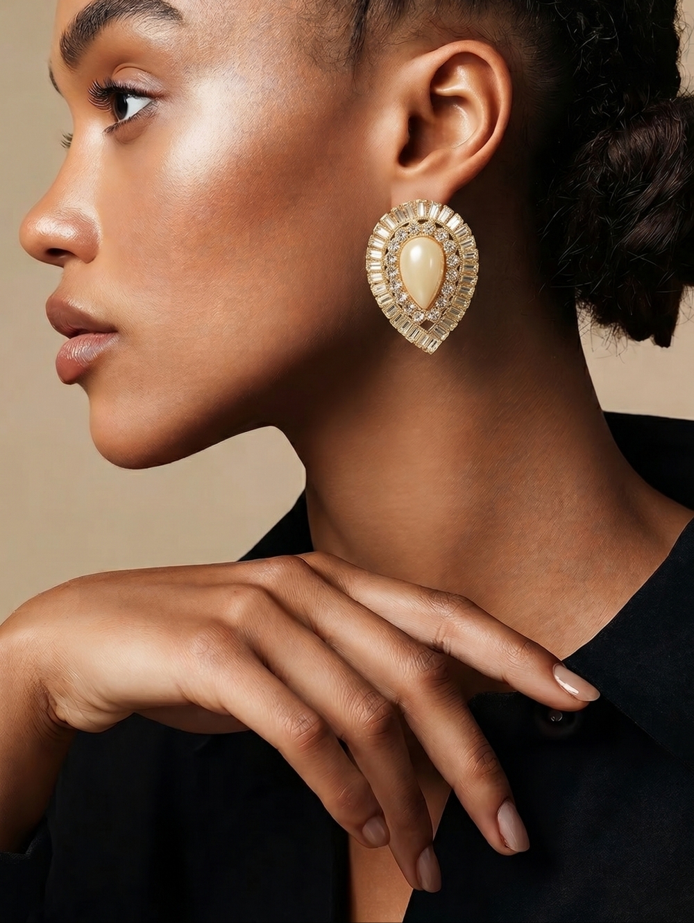 kate spade Gold Teardrop Pearl-Accent Statement Earrings